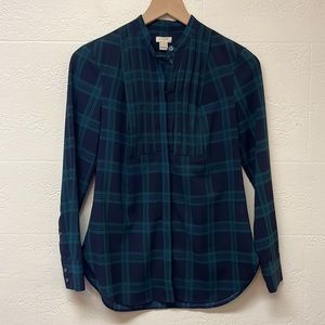 J.Crew Womans Plaid Blouse Size XXS
